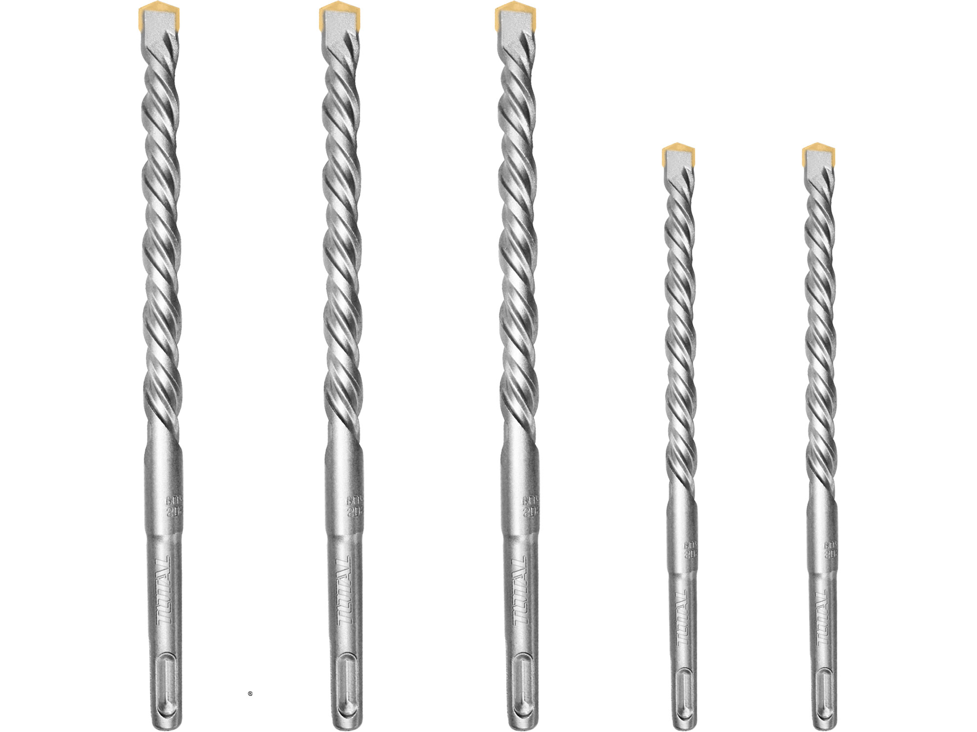 Brocas para hormigón, juego de 5, SDS plus, industria Brocas para hormigón, juego de 5, SDS plus, industria