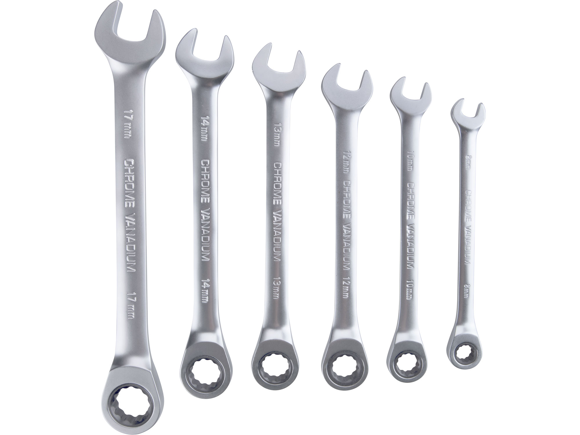 Total Llave de carraca, juego de 6, 8-17 mm, industrial Total Llave de carraca, juego de 6, 8-17 mm, industrial