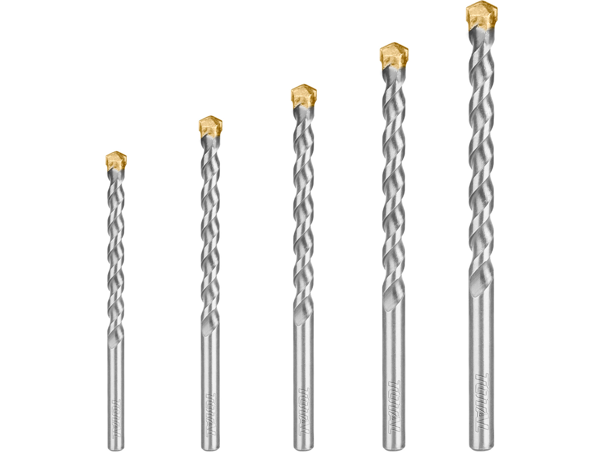 Juego de 5 brocas industriales para mampostería Juego de 5 brocas industriales para mampostería