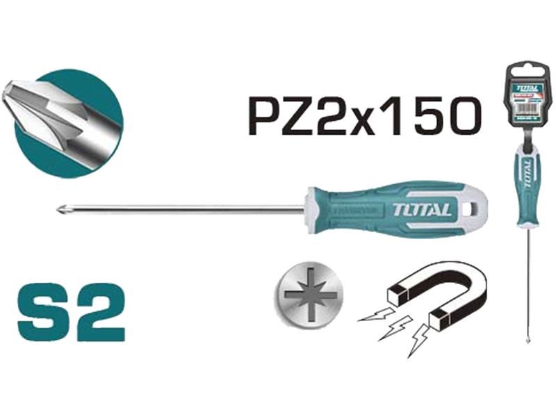Destornillador, PZ 2x150mm, industrial Destornillador, PZ 2x150mm, industrial